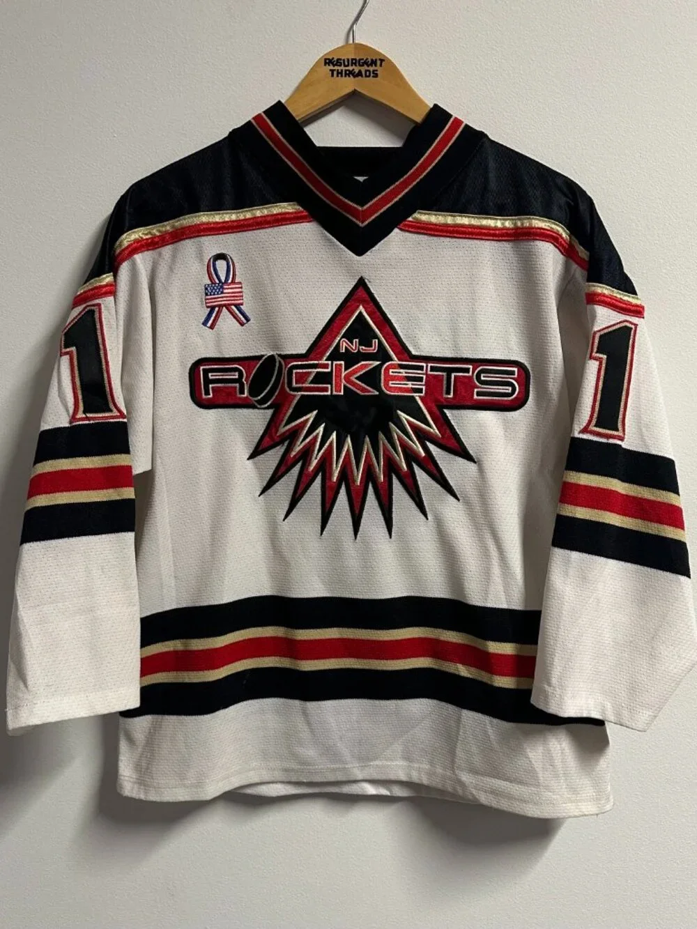 Vintage New Jersey Rockets Hockey Jersey Youth XL